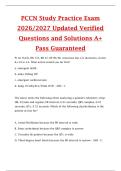 PCCN Study Practice Exam  2026&sol;2027 Updated Verified  Questions and Solutions A&plus;  Pass Guaranteed