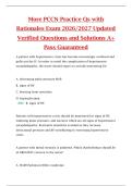 More PCCN Practice Qs with  Rationales Exam 2026&sol;2027 Updated  Verified Questions and Solutions A&plus;  Pass Guaranteed