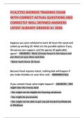 PCA&sol;CFSS WORKER TRAINING EXAM WITH CORRECT ACTUAL QUESTIONS AND CORRECTLY WELL DEFINED ANSWERS LATEST ALREADY GRADED A&plus; 2026