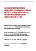 AWHONN INTERMEDIATE FETAL MONITORING TEST EXAM WITH CORRECT ACTUAL QUESTIONS AND CORRECTLY WELL DEFINED ANSWERS LATEST ALREADY GRADED A&plus; 2026