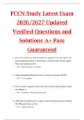 PCCN Study Latest Exam  2026&sol;2027 Updated  Verified Questions and  Solutions A&plus; Pass  Guaranteed