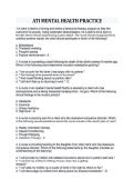 ATI MENTAL HEALTH PRACTICE EXAM