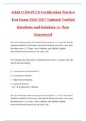 Adult CCRN PCCN Certification Practice  Test Exam 2026&sol;2027 Updated Verified  Questions and Solutions A&plus; Pass  Guaranteed