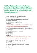 Certified Wetlands Restoration Technician  Practice Exam Questions And Correct Answers  &lpar;Verified Answers&rpar; Plus Rationales 2026 Q&A &vert;  Instant Download Pdf 