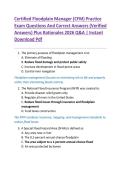 Certified Floodplain Manager &lpar;CFM&rpar; Practice  Exam Questions And Correct Answers &lpar;Verified  Answers&rpar; Plus Rationales 2026 Q&A &vert; Instant  Download Pdf 