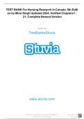 TEST BANK For Nursing Research In Canada&comma; 5th Edition by Mina Singh&comma; Verified Chapters 1 - 21&comma; Complete Newest Version