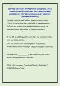CERTIFIED EMERGENCY MANAGER EXAM NEWEST 2026 ACTUAL  EXAM WITH COMPLETE QUESTIONS AND CORRECT DETAILED  ANSWERS &lpar;100&percnt; VERIFIED ANSWERS&rpar; &vert;ALREADY GRADED A&plus;&vert;  &vert;&vert;PROFESSOR VERIFIED&vert;&vert;