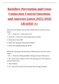 Backflow Prevention and Cross  Connection Control Questions  and Answers Latest 2025&sol;2026  GRADED A&plus;