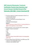 Bundle for WEF Industrial Wastewater Treatment Certification Examination Questions With Correct Answers &lpar;Verified Answers&rpar; Plus Rationales 2026 Q&A &vert; Instant Download Pdf