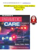 TEST BANK for Paramedic Care-Principles and Practice&comma; 6th Edition&comma; Volume 1 -5 by Bledsoe