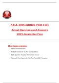 ATLS 10th Edition Post-Test Actual Questions & Verified Answers 2025-2026 &vert; Guaranteed Pass