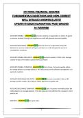 CFI FMVA-FINANCIAL ANALYSIS FUNDAMENTALS&vert;QUESTIONS AND 100&percnt; CORRECT WELL DETAILED ANSWERS&vert;LATEST UPDATE&excl;&excl;&excl;&excl;&excl;2026&vert;GUARANTEED PASS&vert;GRADED A&plus;&vert;VERIFIED