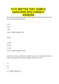 fctc written test- sample questions WITH CORRECT ANSWERS