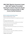Complete WGU D662 Objective Assessment Mastery&colon; Personalized Learning & Inclusive Classroom Scenarios with 100&percnt; Accurate Exam-Style Questions and Answers