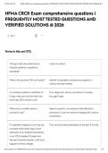 HFMA CRCR Exam comprehensive questions &vert; FREQUENTLY MOST TESTED QUESTIONS AND VERIFIED SOLUTIONS &commat; 2026