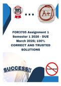 FOR3705 Assignment 1 Semester 1 2026 - DUE March 2026&semi; 100&percnt; CORRECT AND TRUSTED SOLUTIONS