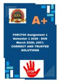 FOR3705 Assignment 1 Semester 1 2026 - DUE March 2026&semi; 100&percnt; CORRECT AND TRUSTED SOLUTIONS