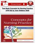 Test Bank Concepts for Nursing Practice &lpar;4TH Ed&rpar; by Jean Giddens 2026&vert;&vert;Complete A&plus; guide&vert;&vert; 100&percnt; Verified&vert;&vert;Pass  gauranteed&period;