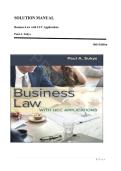 Solution Manual for Business Law with UCC Applications 16th Edition by Paul A&period; Sukys &comma; ISBN&colon; 9781266842931 &vert;All Chapters Verified&vert; Guide A&plus;