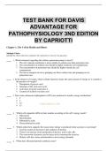 TEST BANK FOR DAVIS ADVANTAGE FOR PATHOPHYSIOLOGY 3ND EDITION BY CAPRIOTTI