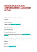 PERSONAL LINES FINAL EXAM COMPLETE QUESTIONS AND CORRECT ANSWERS 2025&sol;2026