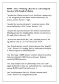TCOT &ndash; Test 1 &colon; Producing safe water in a safe workplace Questions With Complete Solutions