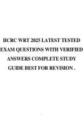 IICRC WRT Exam 2025 &ndash; Most Tested Questions & Verified Answers &vert; Complete Study Guide