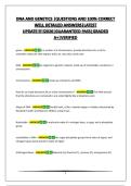 DNA AND GENETICS &vert;QUESTIONS AND 100&percnt; CORRECT WELL DETAILED ANSWERS&vert;LATEST UPDATE&excl;&excl;&excl;&excl;&excl;2026&vert;GUARANTEED PASS&vert;GRADED A&plus;&vert;VERIFIED