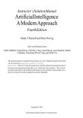 SOLUTIONS & INSTRUCTOR MANUAL for Artificial Intelligence&colon; A Modern Approach&comma; 4th Edition by Peter Norvig and Stuart Russell 2024 &vert;&vert; All Chapters A&plus; ISBN&colon;9781292401171
