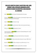 BIOLOGY-GENETICS EXAM &vert;QUESTIONS AND 100&percnt; CORRECT WELL DETAILED ANSWERS&vert;LATEST UPDATE&excl;&excl;&excl;&excl;&excl;2026&vert;GUARANTEED PASS&vert;GRADED A&plus;&vert;VERIFIED