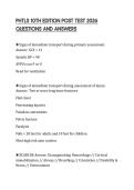 PHTLS 10TH EDITION POST TEST 2026 QUESTIONS AND ANSWERS