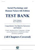 Complete Test Bank - Social Psychology and Human Nature&comma; 6th Edition &ndash; Brad J&period; Bushman&comma; Roy F&period; Baumeister &ndash; ISBN 9780357946305 &lpar;All Chapters Covered 1&ndash;16&rpar;