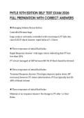 PHTLS 10TH EDITION SELF TEST EXAM 2026 FULL PREPARATION WITH CORRECT ANSWERS