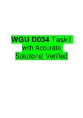 WGU D034 Task1 with Accurate Solutions&vert; Verified 