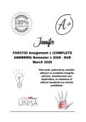 FOR3705 Assignment 1 &lpar;COMPLETE ANSWERS&rpar; Semester 1 2026 - DUE March 2026&semi; 100&percnt; Correct solutions and explanations&period; 