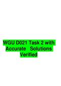 WGU D021 Task 2 with Accurate   Solutions Verified 