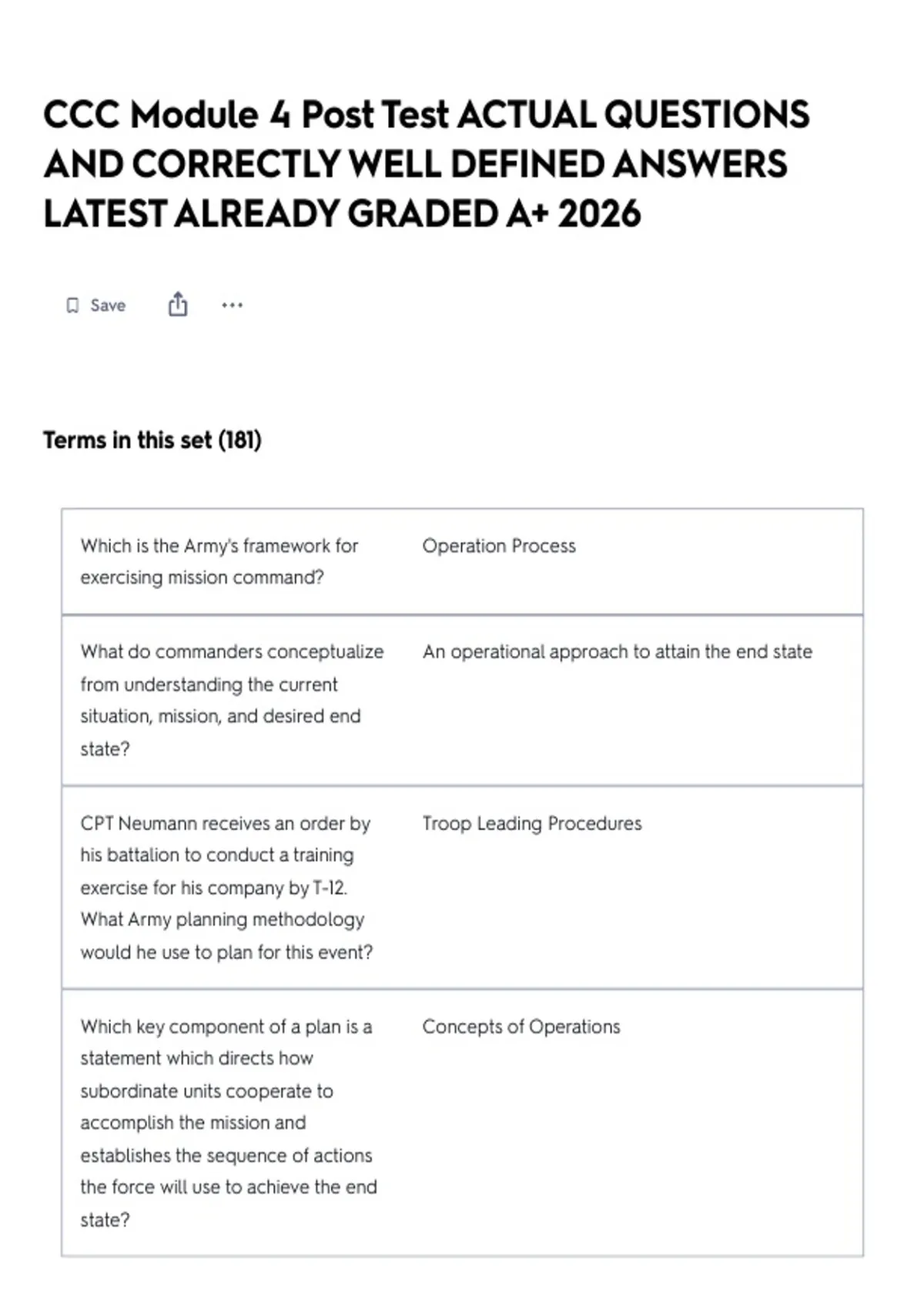 Ccc Module 4 Post Test Actual Questions And Correctlywell Defined