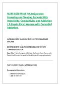 NURS 6630 Week 10 Assignment&colon;  Assessing and Treating Patients With  Impulsivity&comma; Compulsivity&comma; and Addiction  &sol; A Puerto Rican Woman with Comorbid  Addiction&period;