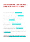 IRON WORKER FINAL EXAM QUESTIONS COMPLETE WITH VERIFIED ANSWERS 2026