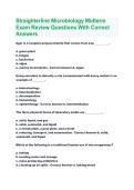 Straighterline Microbiology Midterm Exam Review Questions With Correct Answers