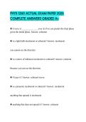PHYS 1260 ACTUAL EXAM PAPER 2026 COMPLETE ANSWERS GRADED A&plus;