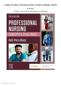 Complete Test Bank - Professional Nursing&colon; Concepts & Challenges&comma; 8th Ed&period; By Beth Black&period; &lpar; All Chapters 1- 16&comma; Latest Edition&comma; 100&percnt; Verified Answers with Rationales&rpar;