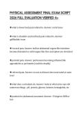 PHYSICAL ASSESSMENT FINAL EXAM SCRIPT 2026 FULL EVALUATION VERIFIED A&plus;