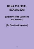 DENA 110 Final Exam 2026 &vert; Dental Assisting Study Guide