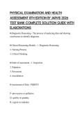 PHYSICAL EXAMINATION AND HEALTH ASSESSMENT 8TH EDITION BY JARVIS 2026 TEST BANK COMPLETE SOLUTION GUIDE WITH ELABORATIONS