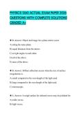 PHYSICS 1260 ACTUAL EXAM PAPER 2026 QUESTIONS WITH COMPLETE SOLUTIONS GRADED A&plus;