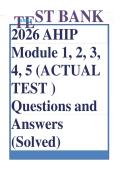TEST BANK 2026 AHIP Module 1&comma; 2&comma; 3&comma; 4&comma; 5 &lpar;ACTUAL TEST &rpar; Questions and Answers &lpar;Solved&rpar;