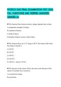 PHYSICS 1260 FINAL EXAMINATION TEST 2026 FULL QUESTIONS AND VERIFIED ANSWERS GRADED A&plus;