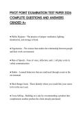 PIVOT POINT EXAMINATION TEST PAPER 2026 COMPLETE QUESTIONS AND ANSWERS GRADED A&plus;