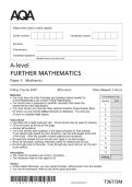  ACTUAL 2025 AQA A-level FURTHER MATHEMATICS 7367&sol;3M Paper 3 Mechanics MERGED  QUESTION PAPER &plus; MARK SCHEME  ACTUAL 2025 AQA A-level FURTHER MATHEMATICS 7367&sol;3M Paper 3 Mechanics MERGED  QUESTION PAPER &plus; MARK SCHEME 